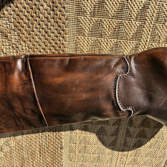 Botticelli 80s Dark Brown Leather Knee-High Boots Size 6.5 - Picture 10 of 16